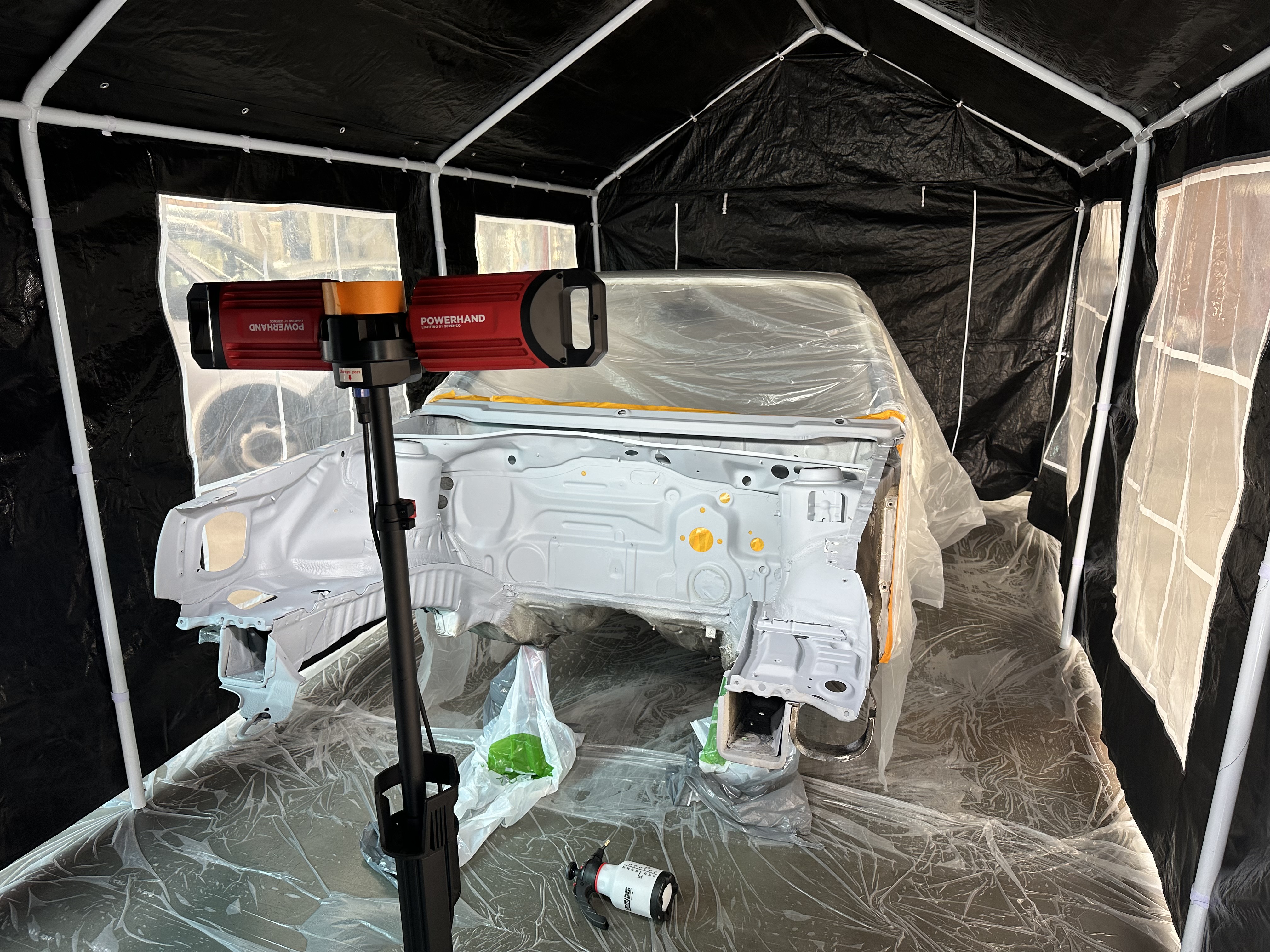 Shell in paint booth